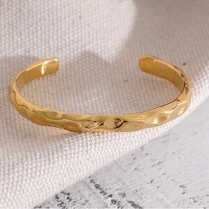 New Hammered Gold Cuff Bracelet